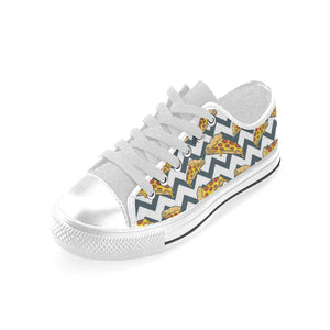 Pizza design pattern Men's Low Top Shoes White