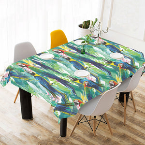 Colorful parrot exotic flower leaves Tablecloth