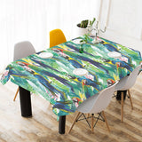 Colorful parrot exotic flower leaves Tablecloth