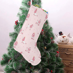 Poodle dog pink color theme Christmas Stocking