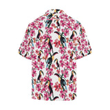 Toucan flower design pattern Men's All Over Print Hawaiian Shirt