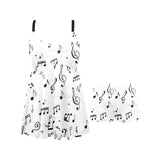 Music Notes Pattern Print Design 04 Chest Sexy Pleated Two Piece Swim Dress