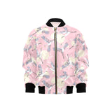 Japanese crane rose pattern Kids' Boys' Girls' Bomber Jacket