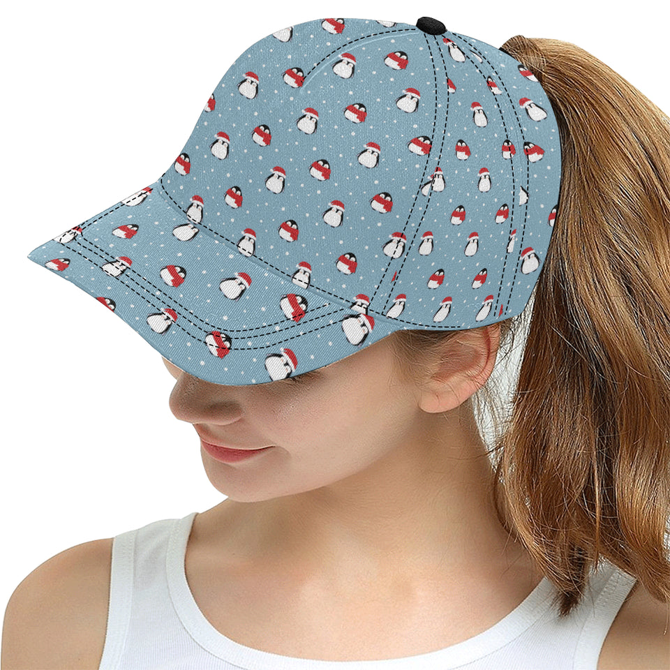 Cute penguin christmas snow pattern All Over Print Snapback Cap