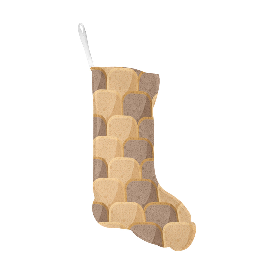 Bread Toast Pattern Print Design 04 Christmas Stocking