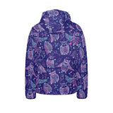 Cute owls pattern boho style ornament Kids' Boys' Girls' Padded Hooded Jacket