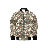 Monkey tropical leaves background Kids' Boys' Girls' Bomber Jacket