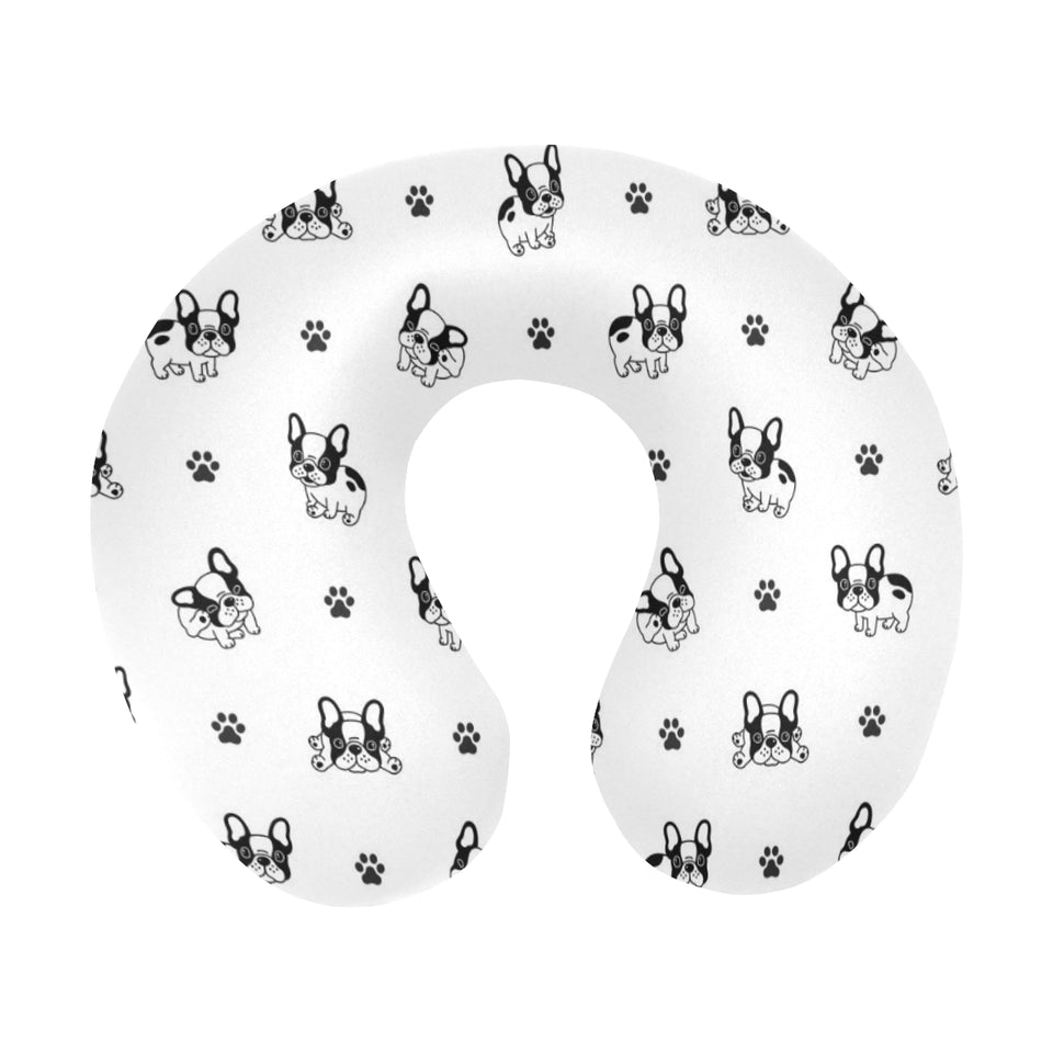 Cute french bulldog paw pattern U-Shaped Travel Neck Pillow