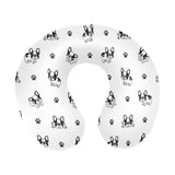 Cute french bulldog paw pattern U-Shaped Travel Neck Pillow