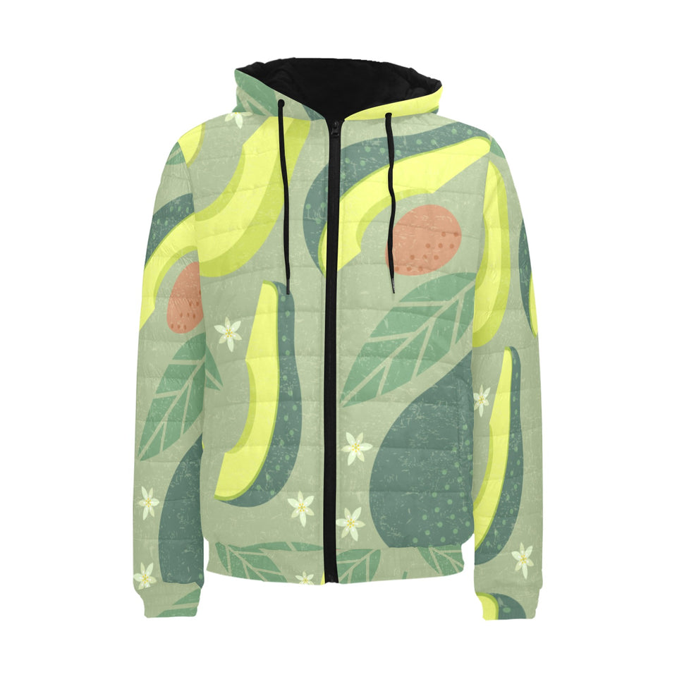 Avocado pattern Men's Padded Hooded Jacket