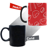 sushi pattern red background Morphing Mug Heat Changing Mug