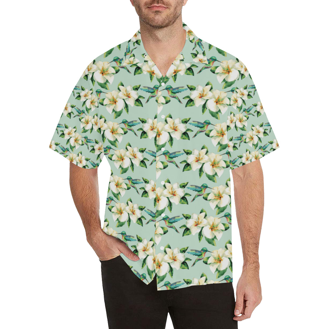 Hummingbird Pattern Print Design 01 Men's All Over Print Hawaiian Shirt (Model T58)