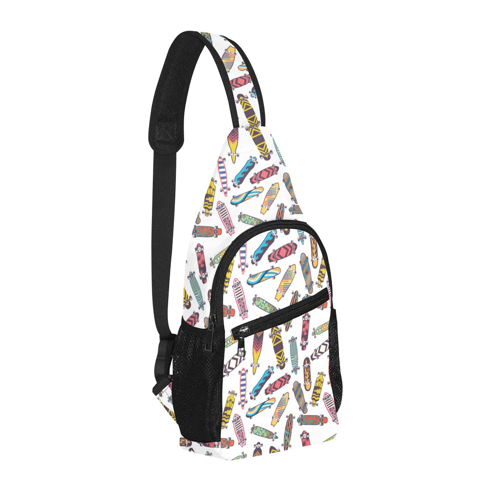 Skate Board Pattern Print Design 05 All Over Print Chest Bag