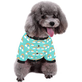 Rainbow pattern green background All Over Print Pet Dog Round Neck Fuzzy Shirt