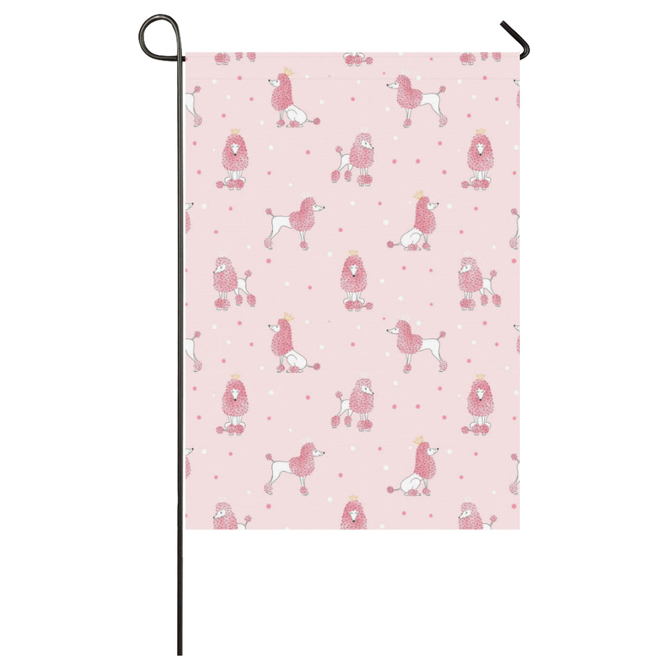 Poodle dog pink color theme House Flag Garden Flag