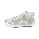 Ginkgo leaves pattern Women's High Top Canvas Shoes White