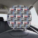 Skate Board Pattern Print Design 04 Car Headrest Cover