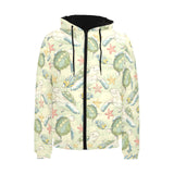 Hand drawn sea turtle fish pattern Men's Padded Hooded Jacket