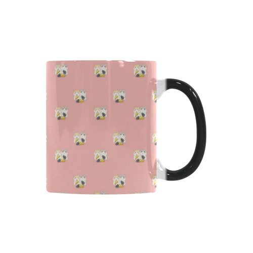 Cute hamster cheese pattern pink background Morphing Mug Heat Changing Mug