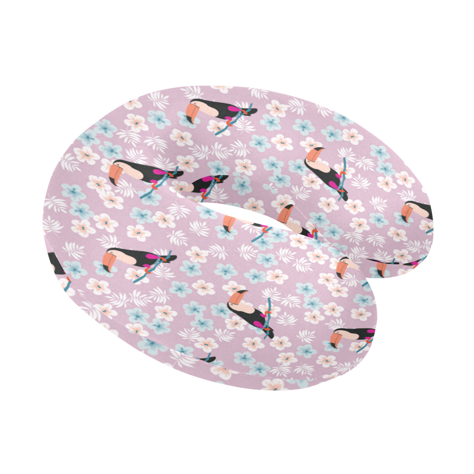 Beautiful toucan flower leaves U-Shaped Travel Neck Pillow