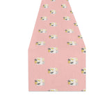 Cute hamster cheese pattern pink background Table Runner