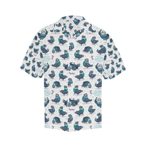 Pigeon Pattern Print Design 02 Men's All Over Print Hawaiian Shirt (Model T58)