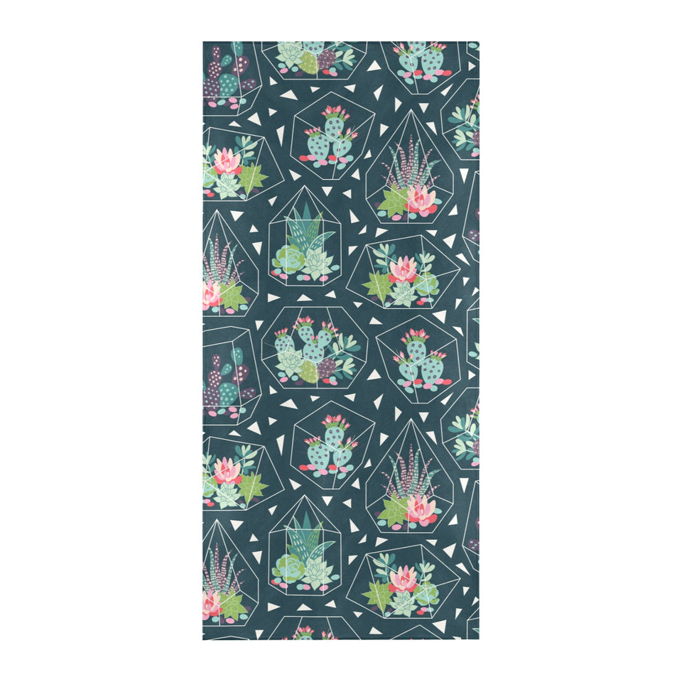 Cactus glass terrarium pattern Beach Towel