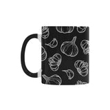 Garlic pattern black background Morphing Mug Heat Changing Mug