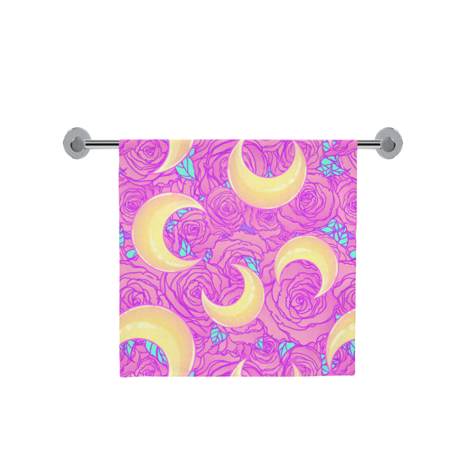 Moon pink rose background Bath Towel