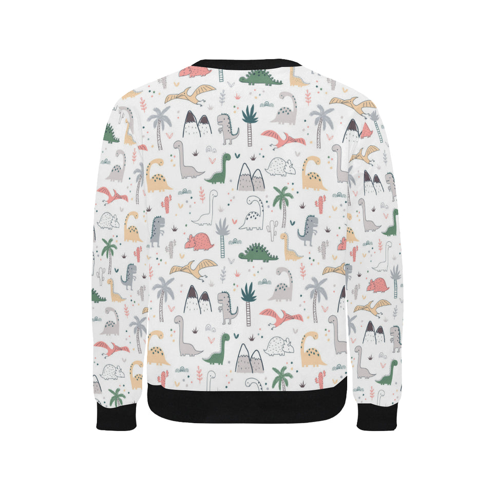 Cute cartoon dinosaurs tree pattern Men's Crew Neck Sweatshirt