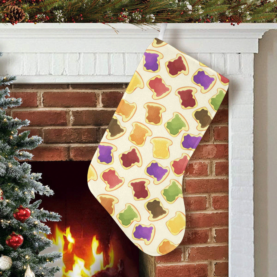 Bread Toast Pattern Print Design 02 Christmas Stocking
