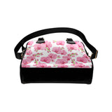 pink purple orchid pattern background Shoulder Handbag