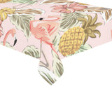 Pink flamingo birds pineapples hibiscus flower pat Tablecloth