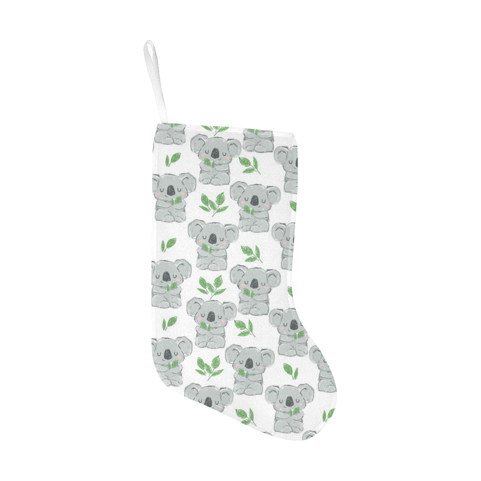 Hand drawn Koala leaves pattern Christmas Stocking