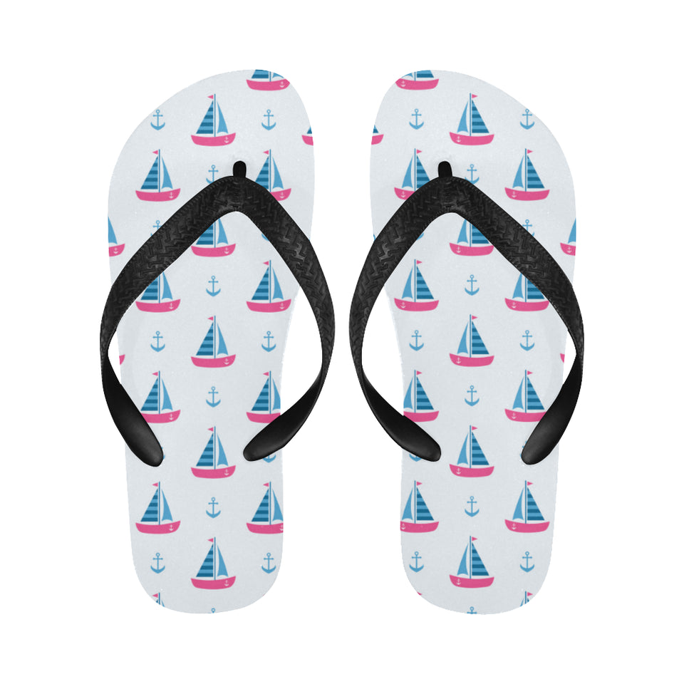 Sailboat anchor pattern Unisex Flip Flops