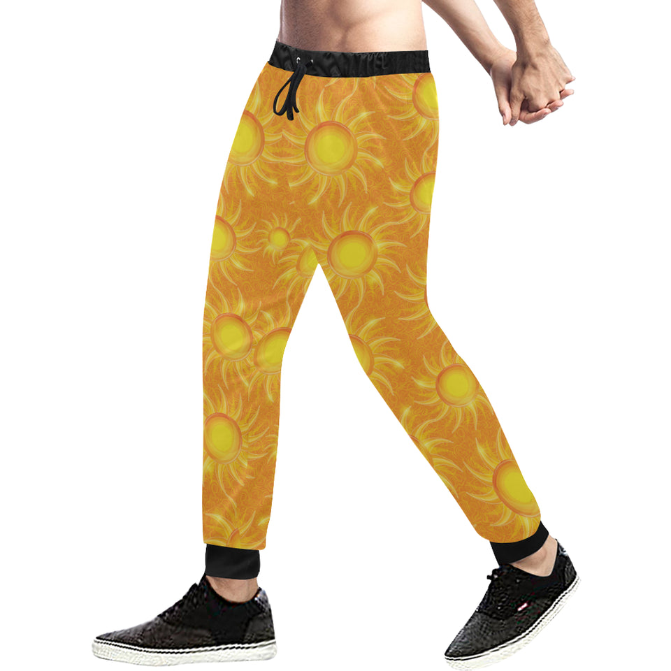 Sun orange background Unisex Casual Sweatpants