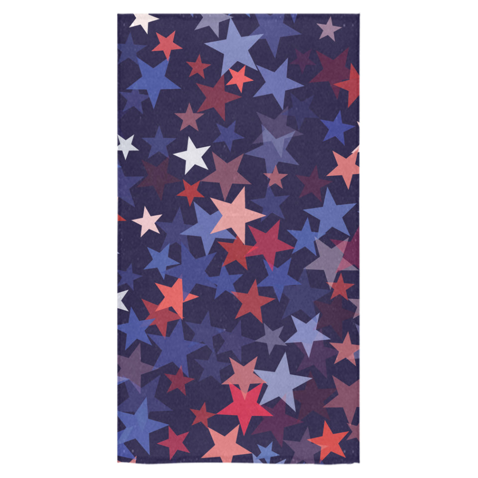 Red blue star pattern Bath Towel