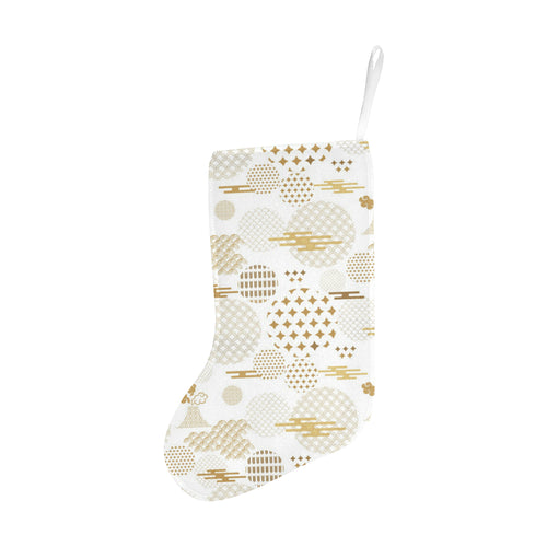 Beautiful gold japanese pattern Christmas Stocking