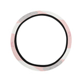 Cute moon cloud star pattern pink dot background Car Steering Wheel Cover