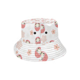 Daruma japanese wooden doll cherry blossom flower Unisex Bucket Hat