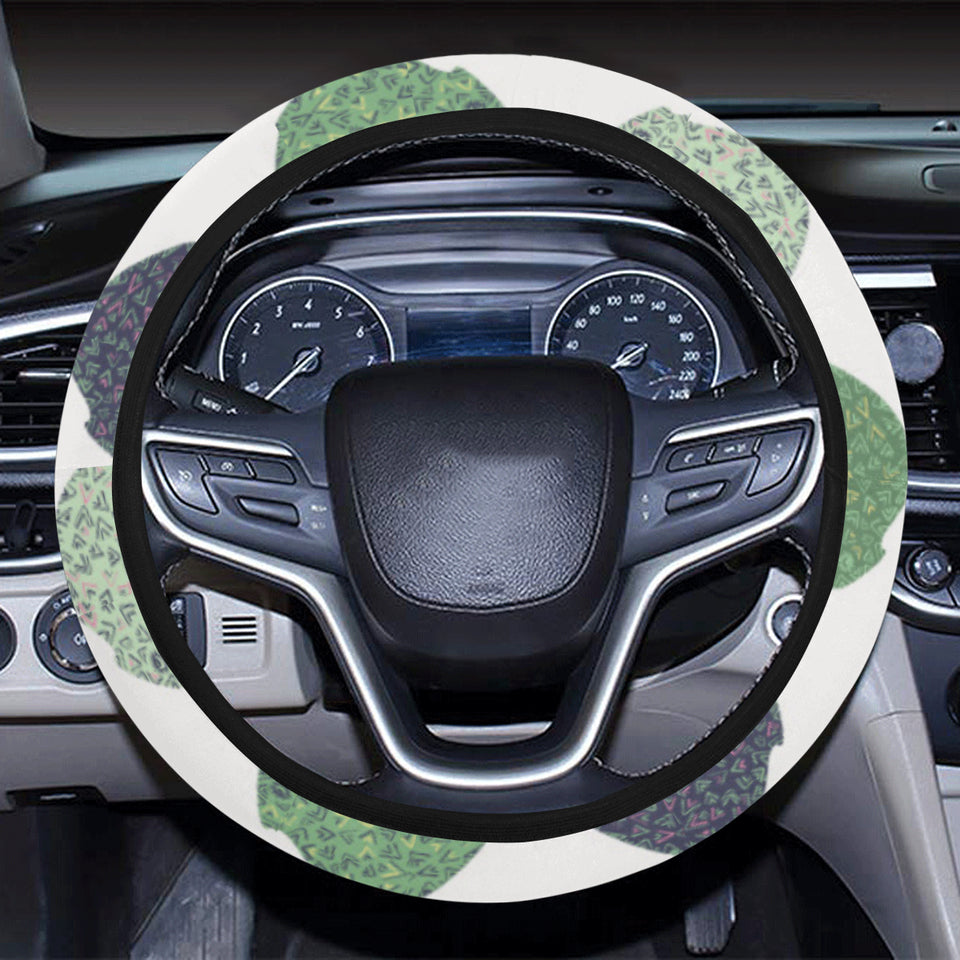 Chameleon lizard succulent plant pattern Car Steering Wheel Cover