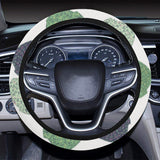 Chameleon lizard succulent plant pattern Car Steering Wheel Cover