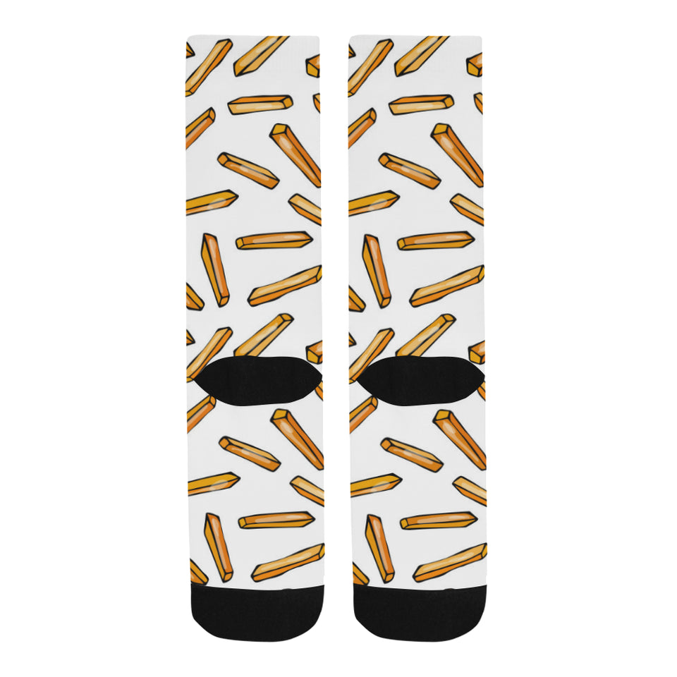 French fries potato pattern Crew Socks