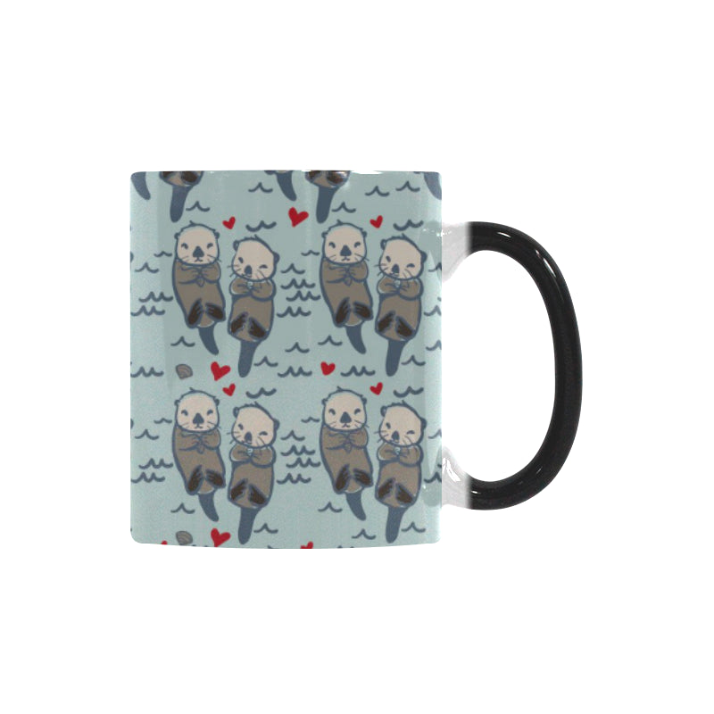 Lovely Sea Otter Pattern Morphing Mug Heat Changing Mug