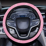 Sweet candy pink background Car Steering Wheel Cover