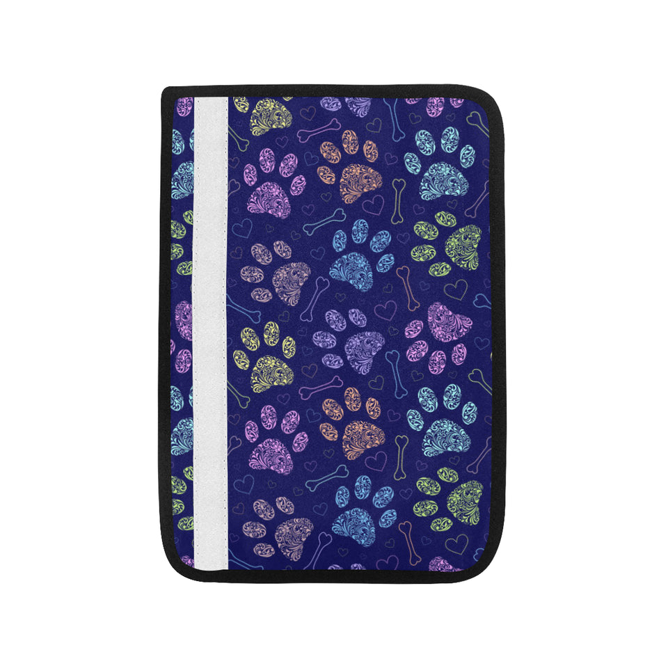 Dog Paws Pattern Print Design 02 Car Seat Belt Cover