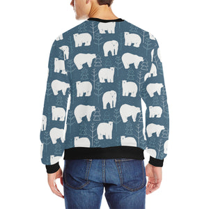 polar bear mother her child pattern Men's Crew Neck Sweatshirt