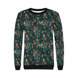 Snake forest pattern Women's Crew Neck Sweatshirt