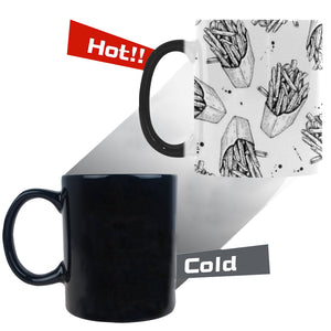 Hand drawn french fries pattern Morphing Mug Heat Changing Mug