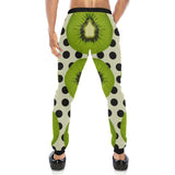 kiwi black dot background Unisex Casual Sweatpants